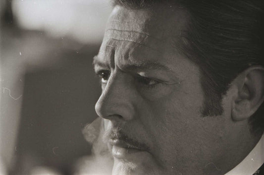 Close-up of Marcello Mastroianni, 1975